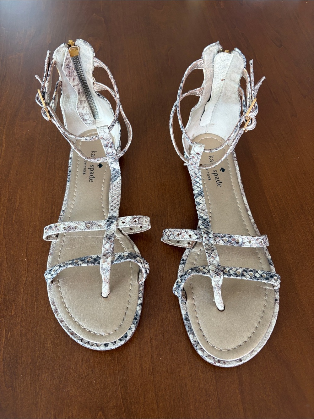 Women’s Kate Spade Snake Print Sandals, size 8